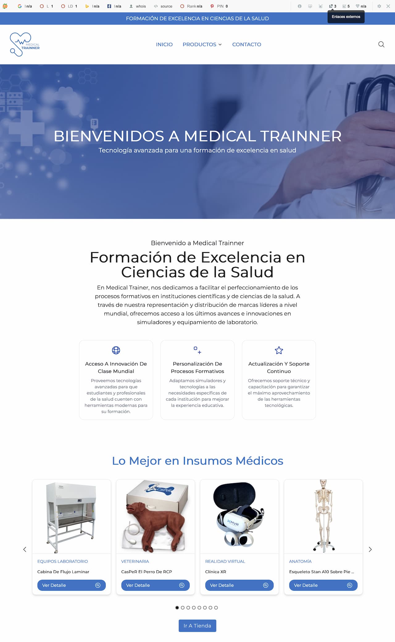 Medical Trainnner website